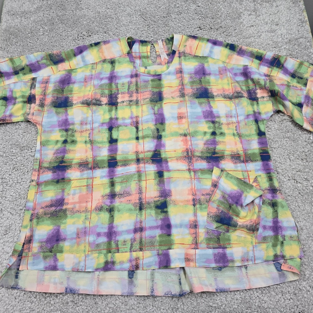 Melissa McCarthy Tunic Top Womens Size‎ 3X Multicolor Soft Stretch Short Sleeve